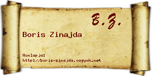 Boris Zinajda névjegykártya